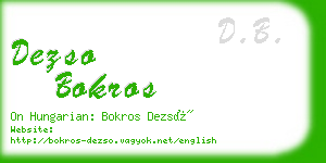 dezso bokros business card